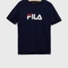Παιδικό βαμβακερό μπλουζάκι Fila ναυτικό μπλε