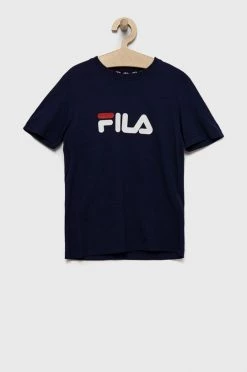 Παιδικό βαμβακερό μπλουζάκι Fila ναυτικό μπλε