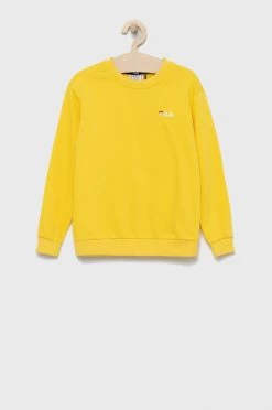 Βαμβακερή μπλούζα Fila κίτρινο,