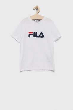 Παιδικό βαμβακερό μπλουζάκι Fila άσπρο
