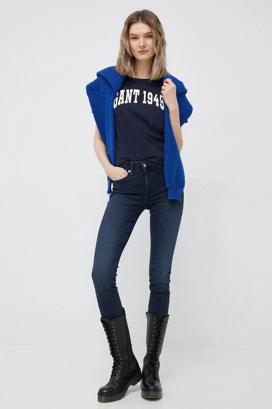 Γυναικεία Κοντομάνικο Βαμβακερό μπλουζάκι Gant ναυτικό μπλε 4 Γυναικεία Κοντομάνικο Βαμβακερό μπλουζάκι Gant ναυτικό μπλε - Image 2