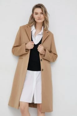 Γυναικεία Παλτά Μάλλινο παλτό Gant καφέ,