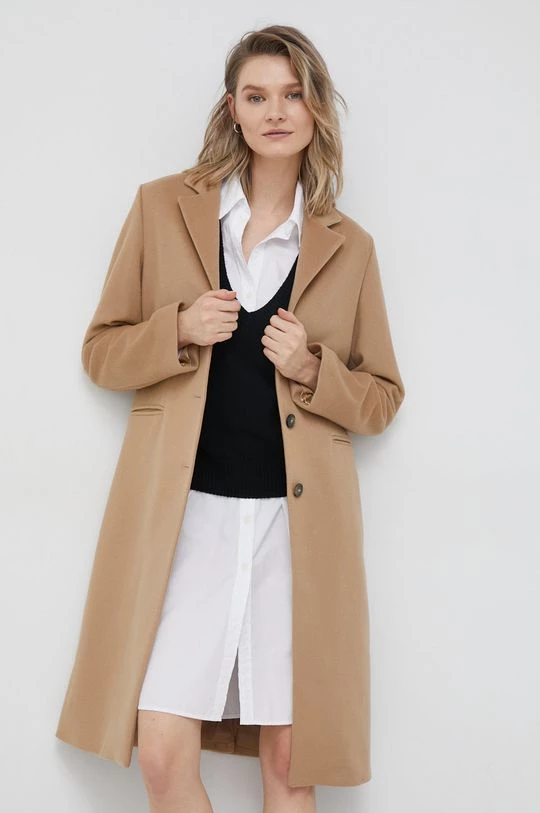 Γυναικεία Παλτά Μάλλινο παλτό Gant καφέ, 3 Γυναικεία Παλτά Μάλλινο παλτό Gant καφέ,