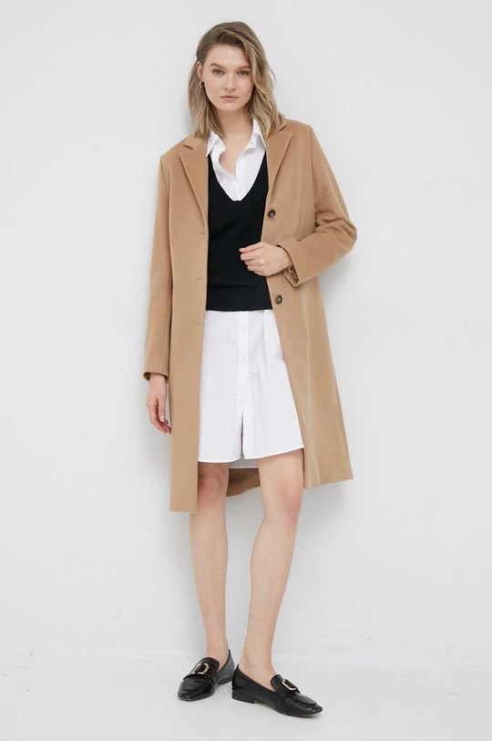 Γυναικεία Παλτά Μάλλινο παλτό Gant καφέ, 4 Γυναικεία Παλτά Μάλλινο παλτό Gant καφέ, - Image 2