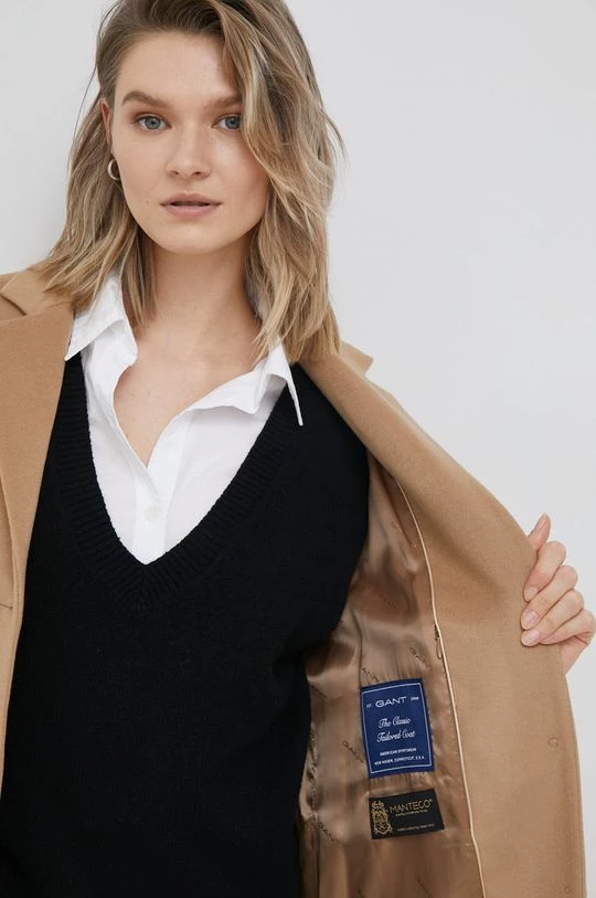 Γυναικεία Παλτά Μάλλινο παλτό Gant καφέ, 8 Γυναικεία Παλτά Μάλλινο παλτό Gant καφέ, - Image 6