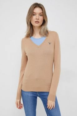 Γυναικεία Χωρίς φερμουάρ Μάλλινο πουλόβερ Gant χρώμα: μαύρο,