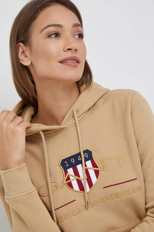 Γυναικεία Χωρίς φερμουάρ Μπλούζα Gant μπεζ, με κουκούλα 6 Γυναικεία Χωρίς φερμουάρ Μπλούζα Gant μπεζ, με κουκούλα - Image 4