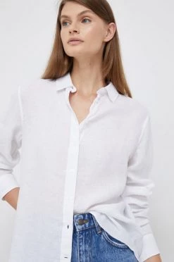 Γυναικεία Πουκάμισα Πουκάμισο από λινό Gant άσπρο,