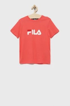 Παιδικό βαμβακερό μπλουζάκι Fila μοβ