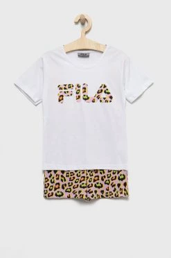 Παιδικές βαμβακερές πιτζάμες Fila άσπρο