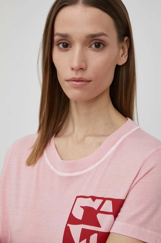 Γυναικεία Κοντομάνικο Βαμβακερό μπλουζάκι Gant ροζ 6 Γυναικεία Κοντομάνικο Βαμβακερό μπλουζάκι Gant ροζ - Image 4