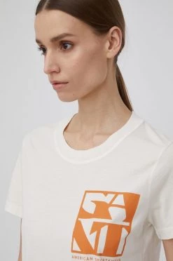 Γυναικεία Κοντομάνικο Βαμβακερό μπλουζάκι Gant μπεζ -Φτηνός Fila Κατάστημα unnamed file 2430