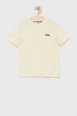 Παιδικό βαμβακερό μπλουζάκι Fila μπεζ