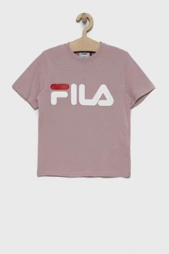 Παιδικό βαμβακερό μπλουζάκι Fila ροζ