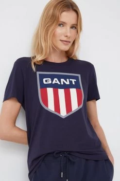 Γυναικεία Κοντομάνικο Βαμβακερό μπλουζάκι Gant ναυτικό μπλε -Φτηνός Fila Κατάστημα unnamed file 2812