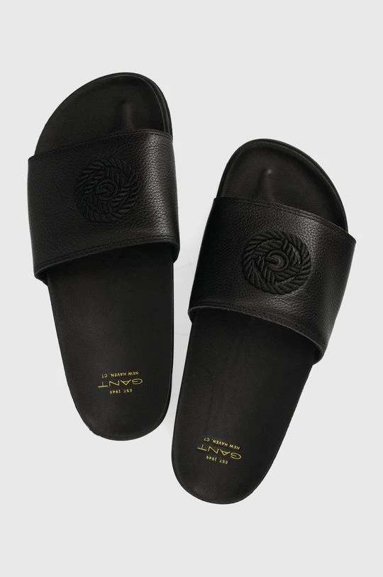 Γυναικεία Σαγιονάρες Δερμάτινες παντόφλες Gant Mardale χρώμα: μαύρο 3 Γυναικεία Σαγιονάρες Δερμάτινες παντόφλες Gant Mardale χρώμα: μαύρο