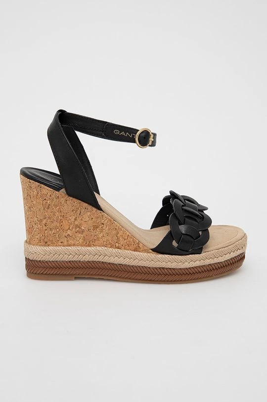 Γυναικεία Πέδιλα με τακούνι Δερμάτινα σανδάλια Gant χρώμα: μαύρο 2 Γυναικεία Πέδιλα με τακούνι Δερμάτινα σανδάλια Gant χρώμα: μαύρο