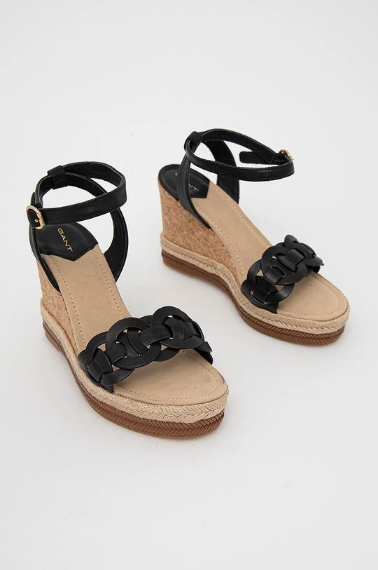 Γυναικεία Πέδιλα με τακούνι Δερμάτινα σανδάλια Gant χρώμα: μαύρο 3 Γυναικεία Πέδιλα με τακούνι Δερμάτινα σανδάλια Gant χρώμα: μαύρο - Image 2