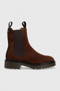 Γυναικεία Μποτάκια Σουέτ μπότες τσέλσι Gant Kelliin χρώμα: καφέ